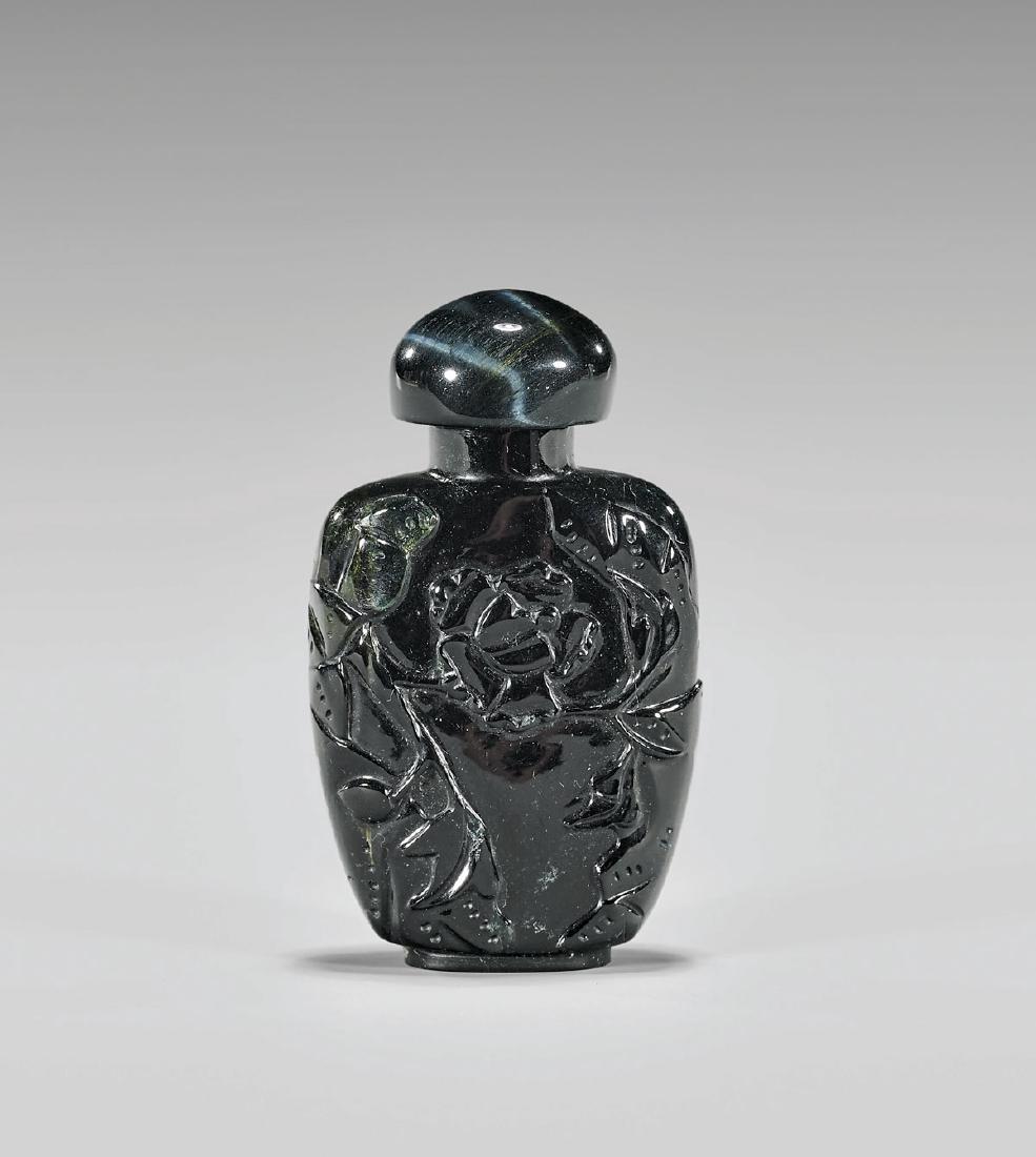 Dark Green Tourmaline Snuff Bottle (1 of 2)