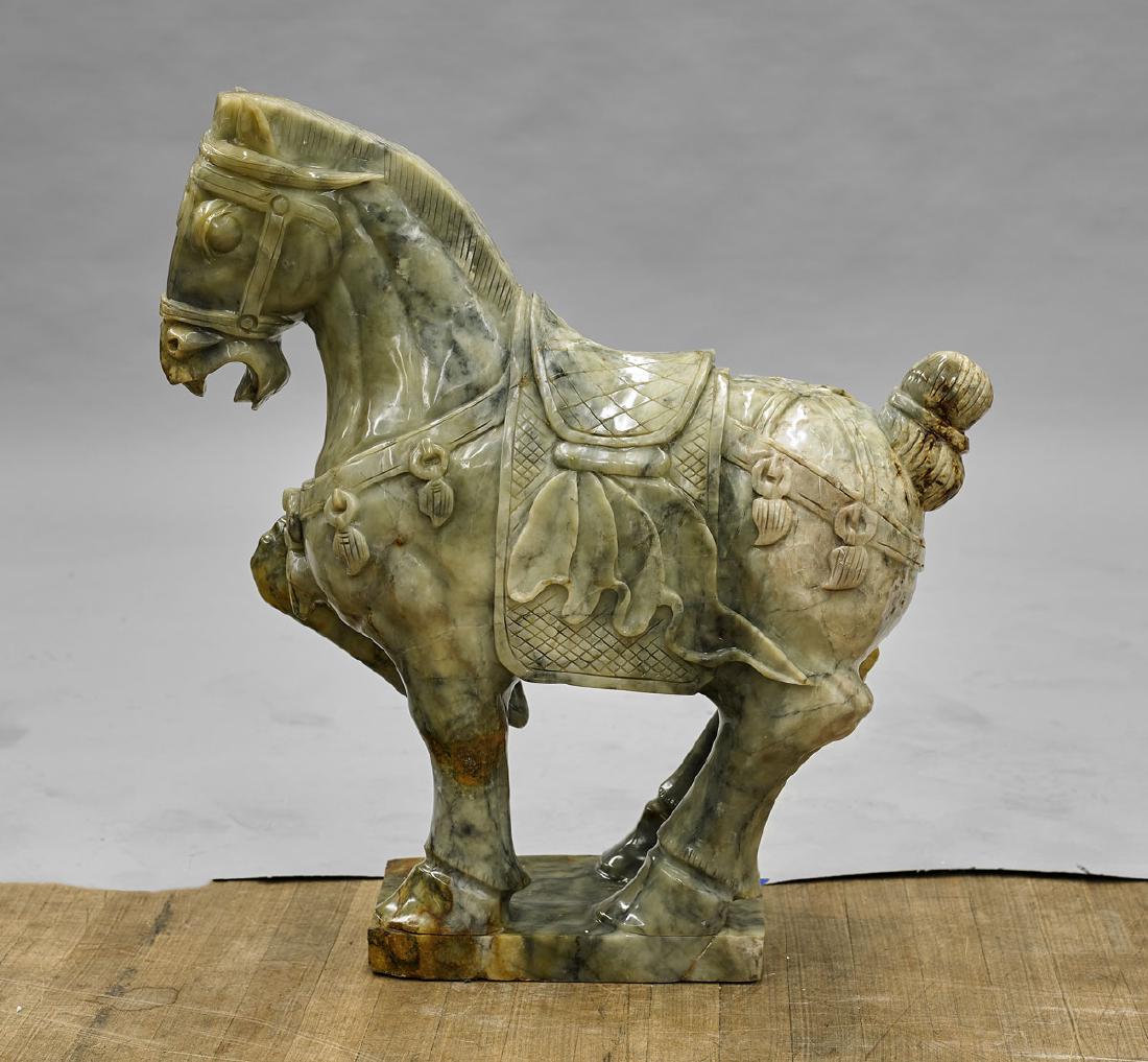 Massive Carved 'Honan Jade' Horse