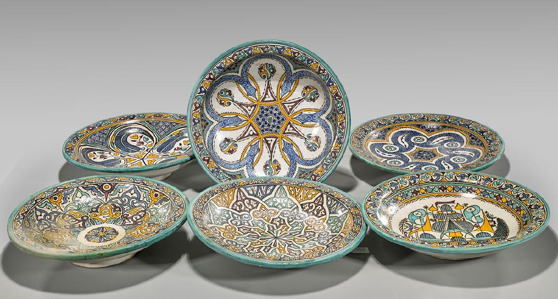 Six Old Moroccan Pottery Dishes (1 of 2)