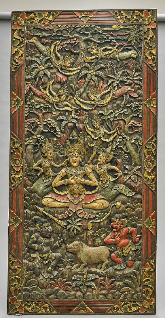 Massive Southeast Asian Carved Wood Panel (1 of 1)