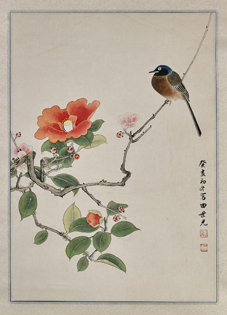 Two Chinese Scrolls: Birds & Flowers (1 of 4)