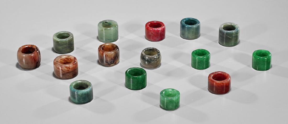 Collection of Carved Stone Archer's Rings (1 of 1)