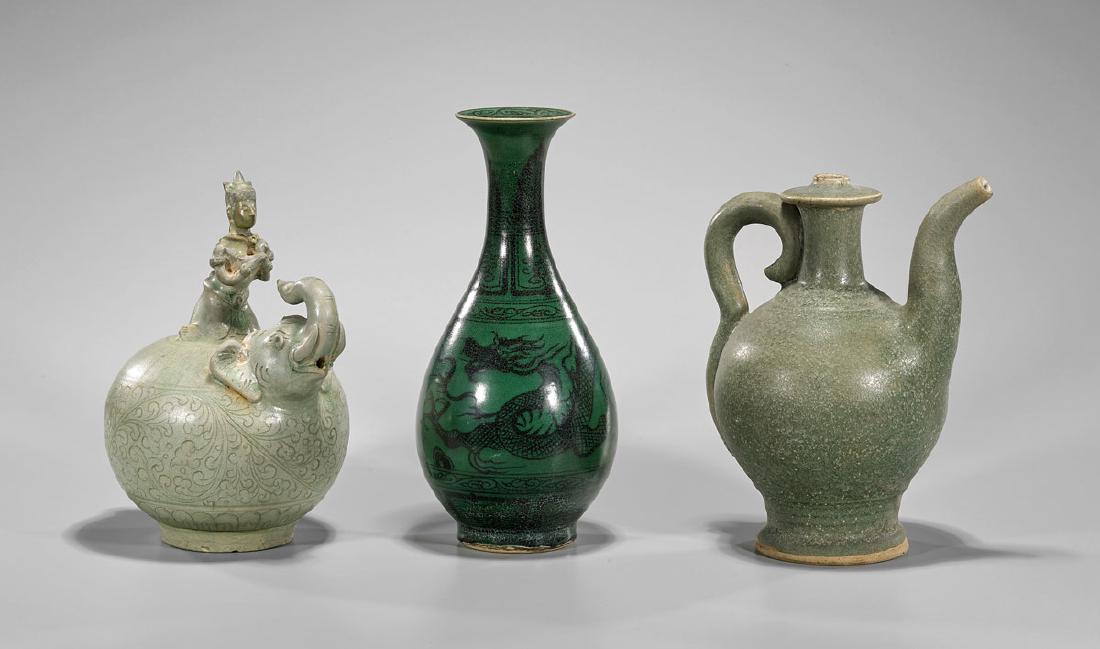 Three Chinese & Thai Pottery Pieces (1 of 1)