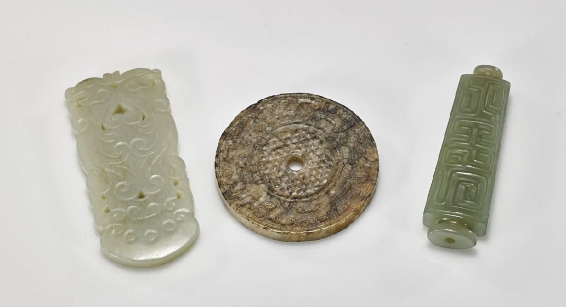 Three Archaistic Chinese Carved Jades (1 of 1)