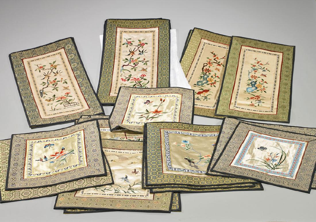 Collection of Chinese Embroidered Silk Panels (1 of 1)