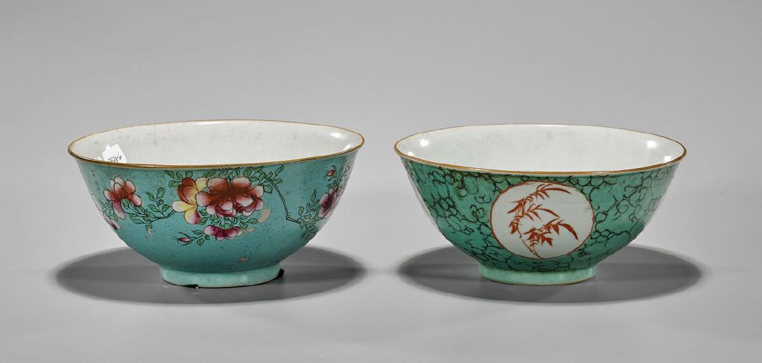 Two Antique Turquoise Ground Porcelain Bowls (1 of 2)