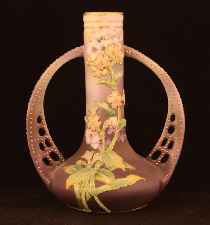 NIPPON Coralene Vase: 8 1/2" tall. Mark 242, plate 3197. Fifth series. Mint condition.