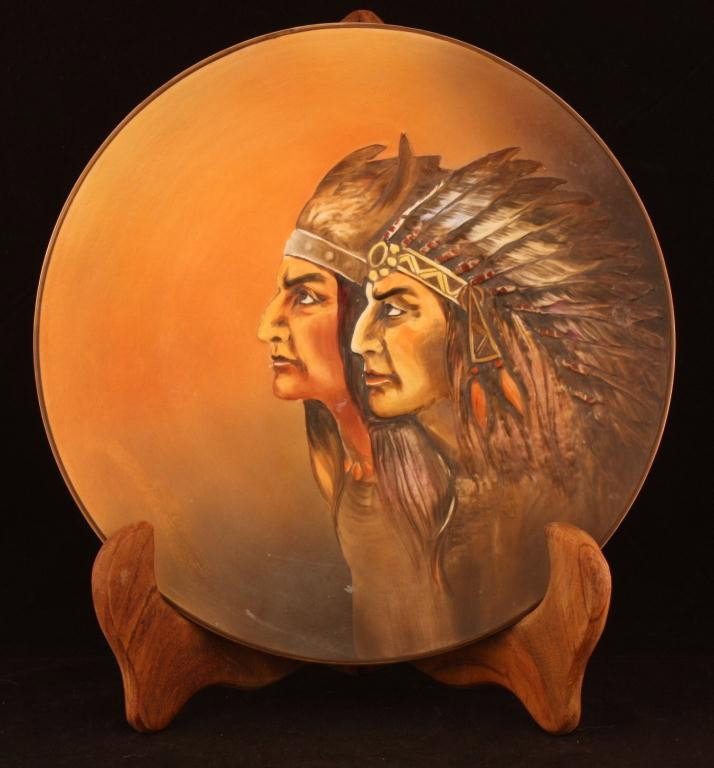 NIPPON American Indian Wall Plaque: 10.5". Molded in relief. Mark 47. Excellent condition.
