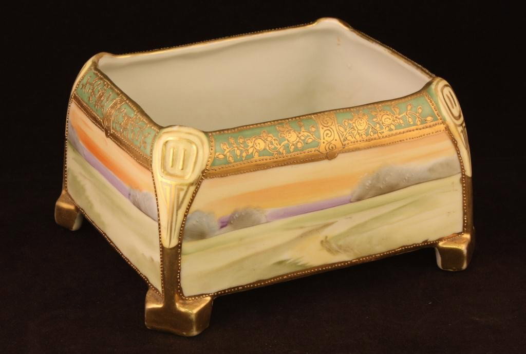 NIPPON Ferner with Landscape Scene: 6" tall. Excellent condition with minor gold loss. Mark 52.