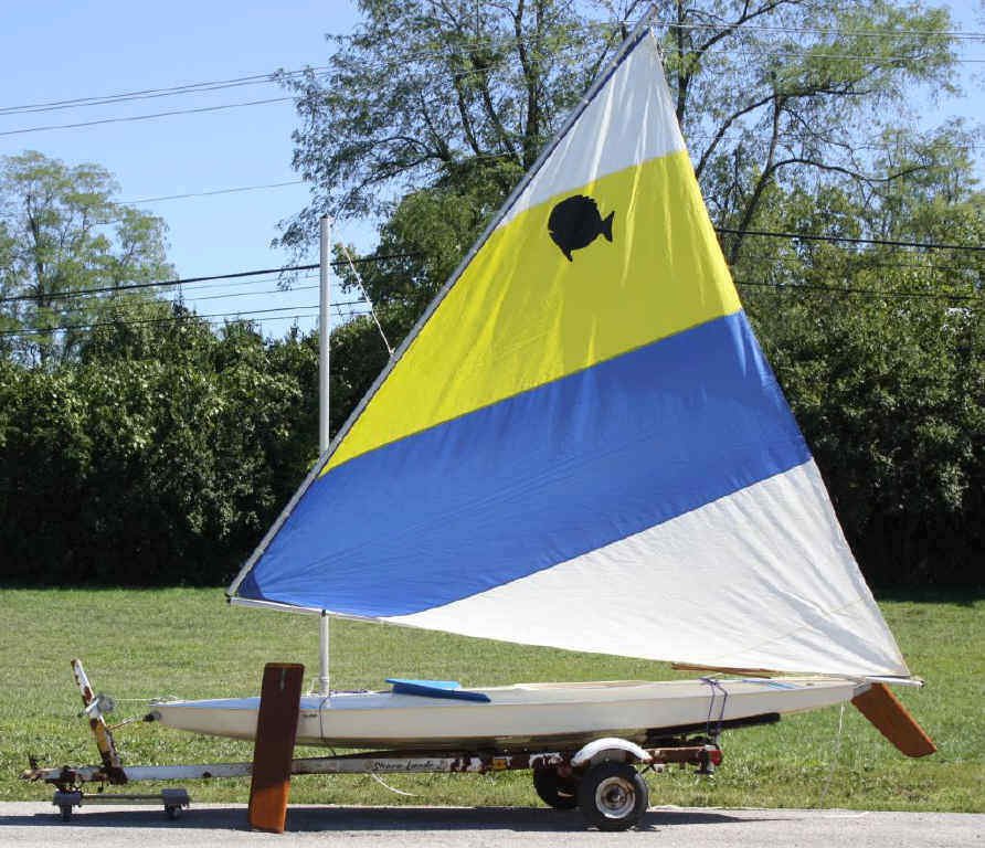 AMF Sunfish Sailboat: with new tires on trailer