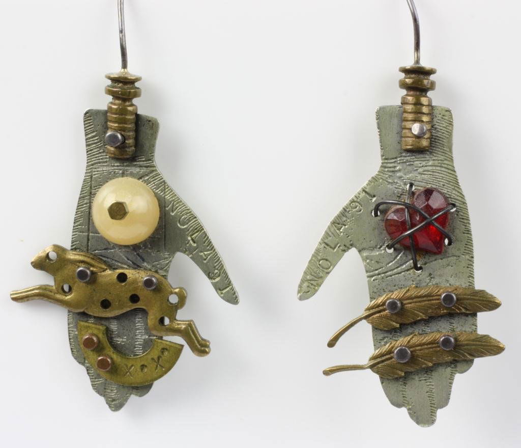 Thomas Mann Signed Hand Earrings