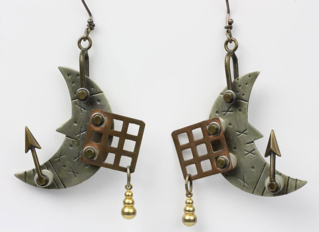 Thomas Mann Signed Moon Earrings