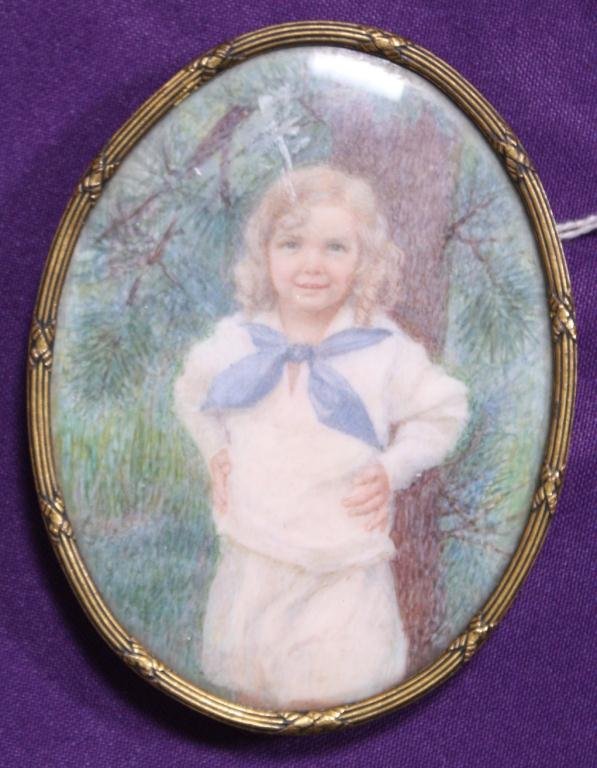 "Sylvia Thompson" Painting on Ivory: by Edith Sawyer c.1929