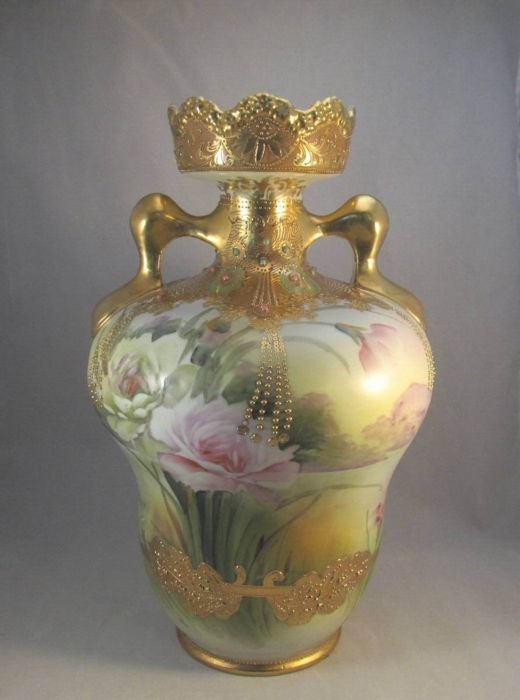 Antique Nippon Vase with Dripping & Encrusted Gold + (1 of 7)