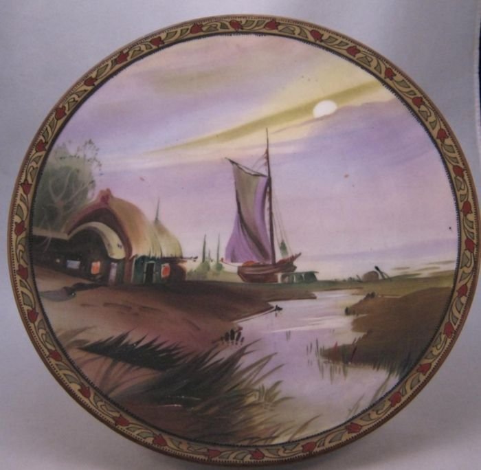 Antique Nippon Hanging Plaque with Sail Boat and (1 of 6)