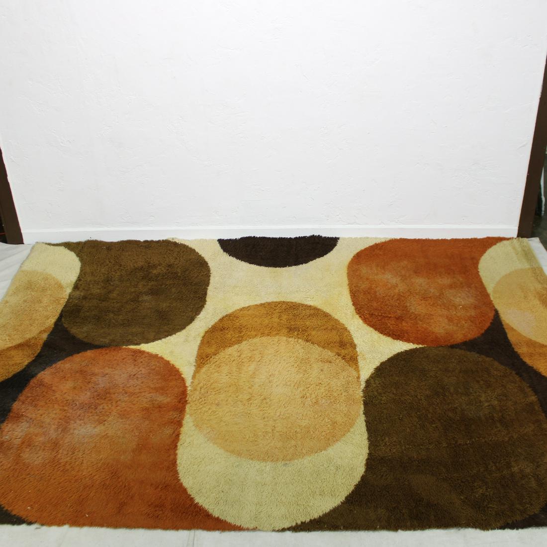 Vintage shag rug with oval pattern (1 of 4)