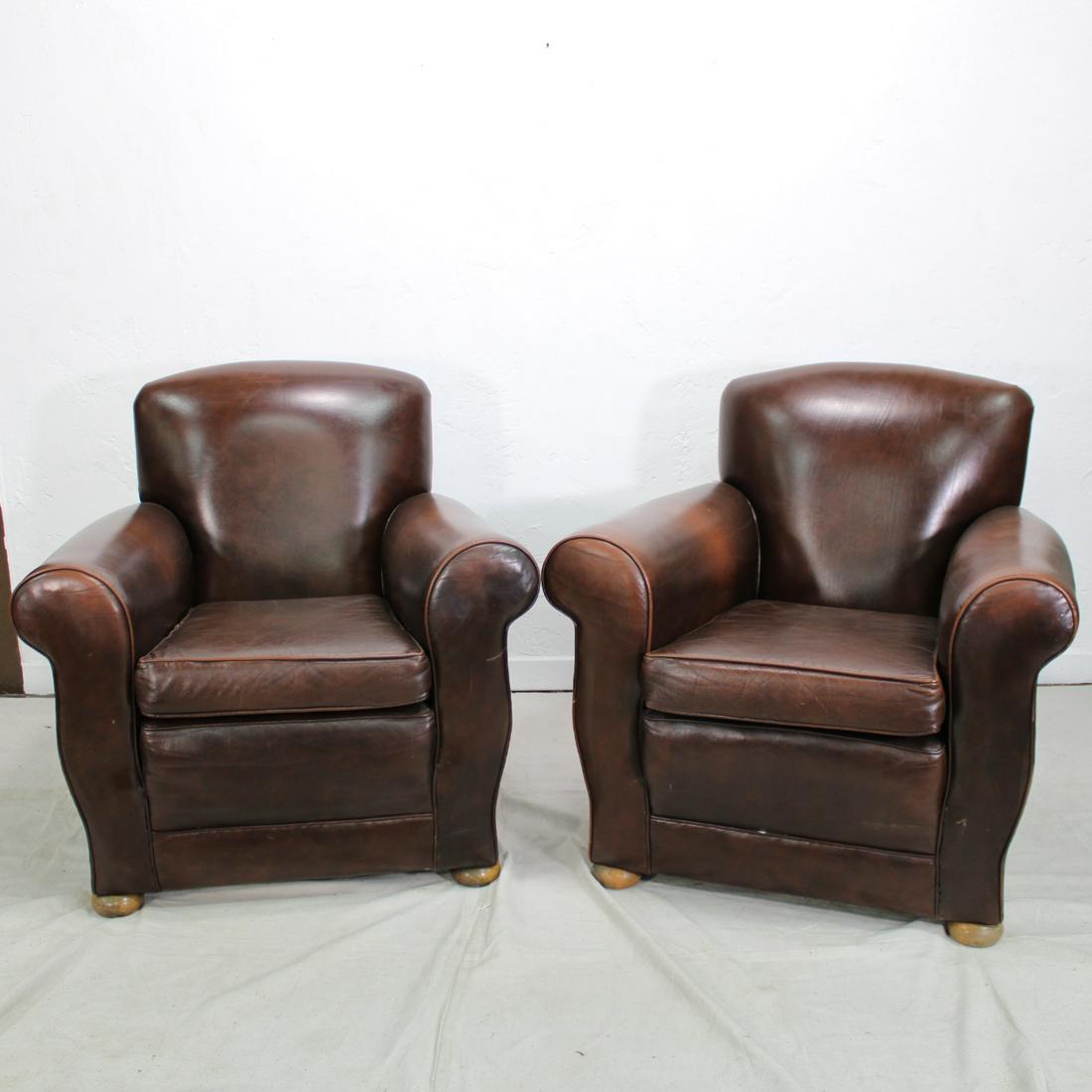 Pair of Leather Lounge Chairs (1 of 5)