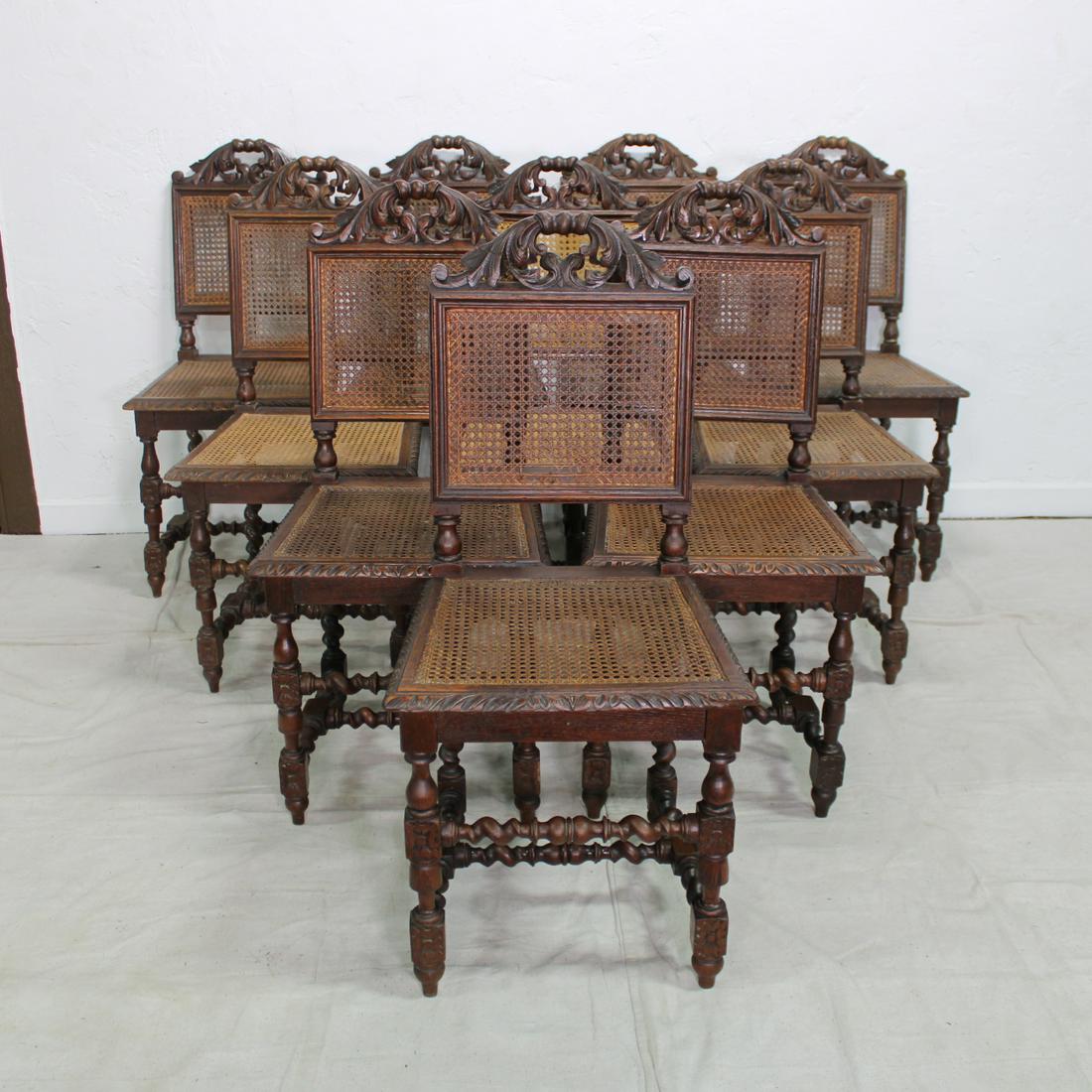 Set of 10 Louis XIII Barley Twist Chairs (1 of 4)