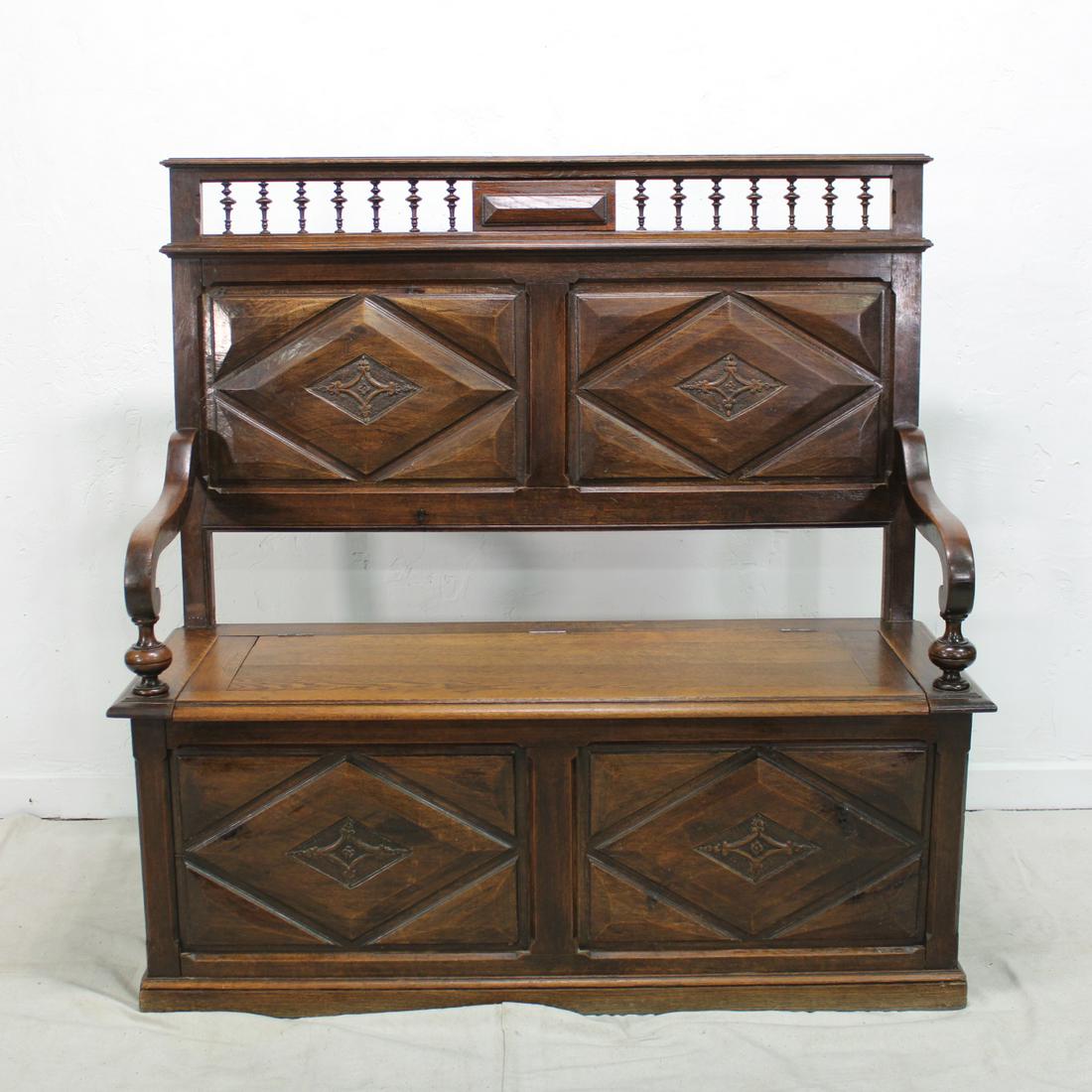 Louis XIII style High Back Hall bench (1 of 5)