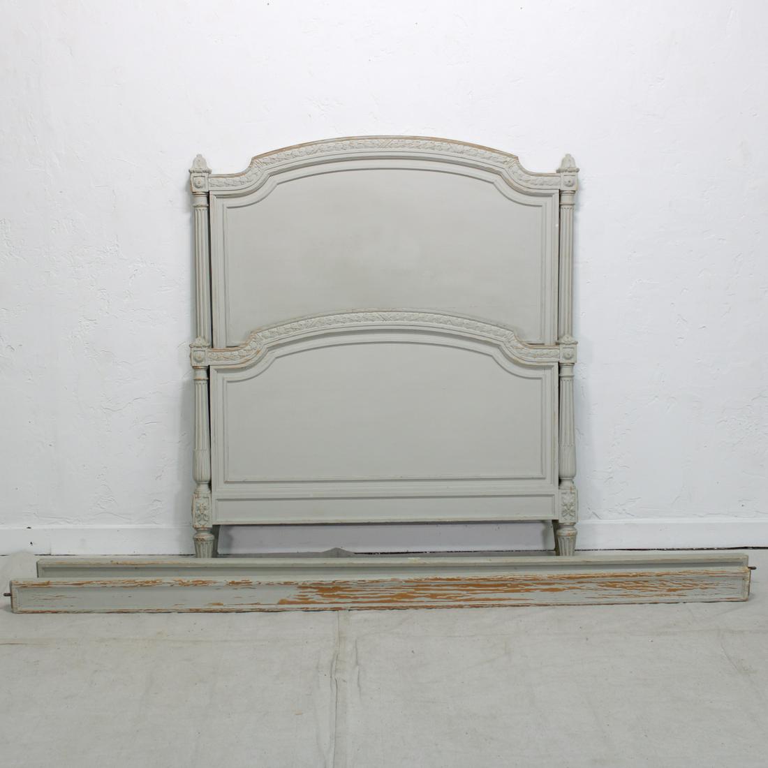 French Painted Bed #2: Louis XVI style painted beds in beech . Bed matches lot 120 but is painted with a different finish