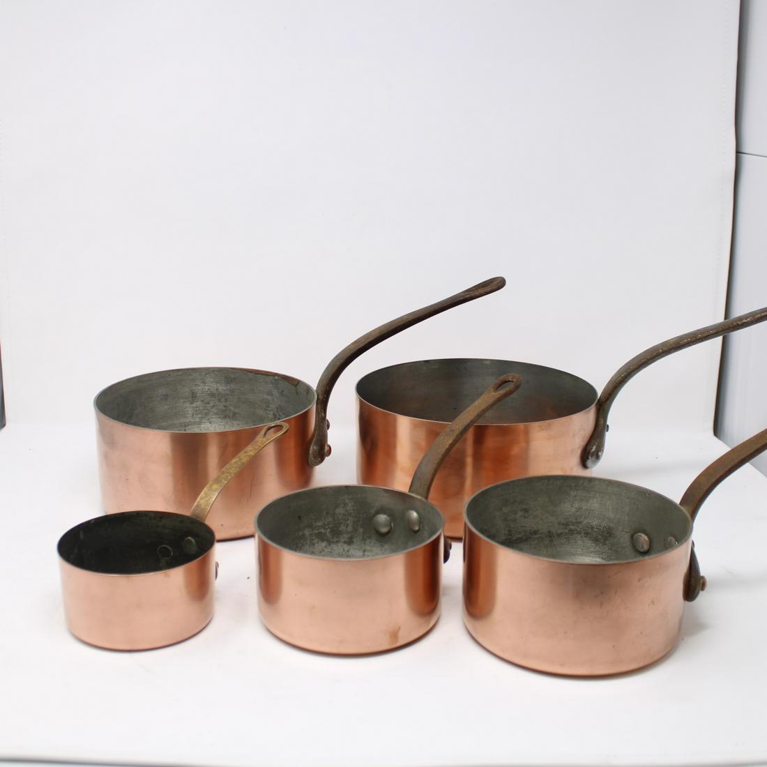 5 French Copper Pans (1 of 2)