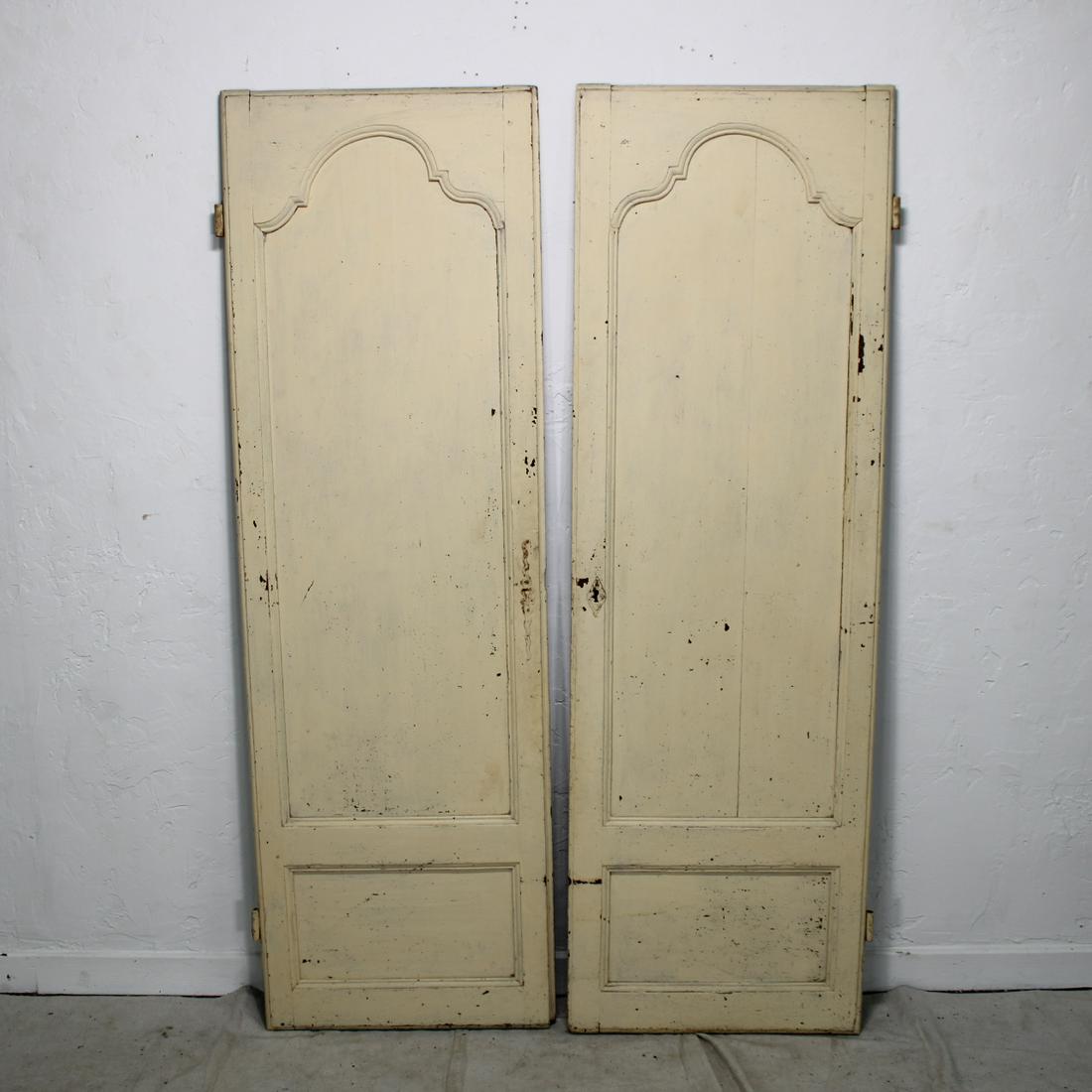 Pair Pine, Painted French Armoire Doors (1 of 3)