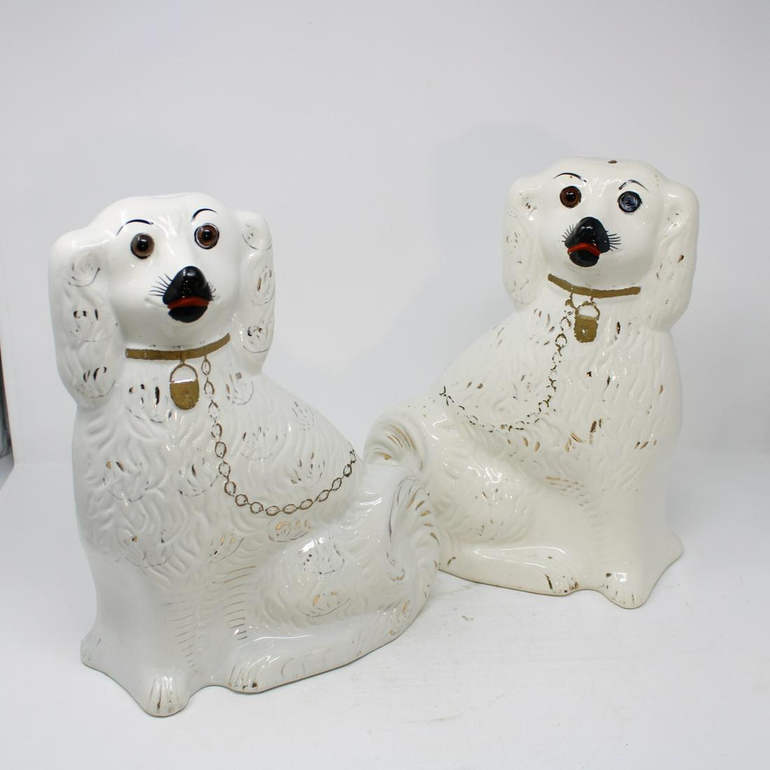 Pair of Victorian Staffordshire Dog Figures (1 of 3)