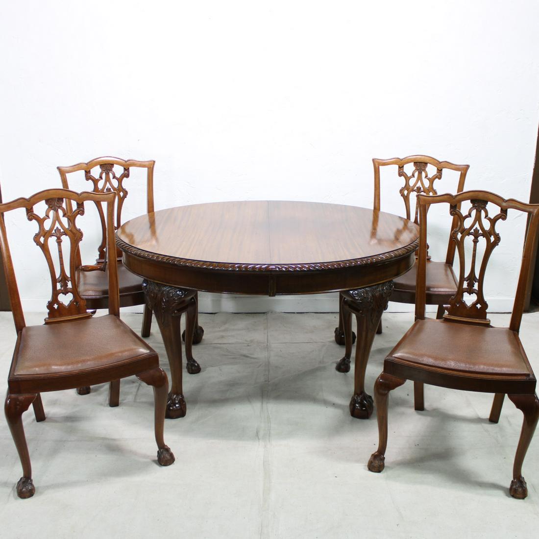 Mahogany Ball & Claw Dining Table and Chairs (1 of 7)