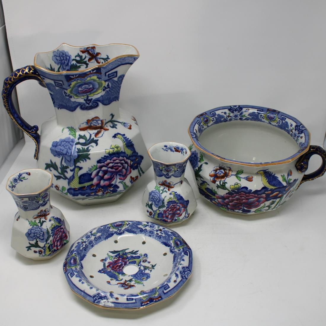 Collection of five Mason's "Bird of Paradise" Items (1 of 3)