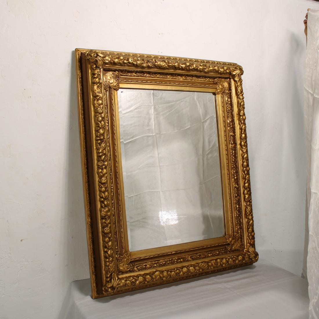 Rectangular Gold Framed Beveled Mirror #2 (1 of 4)
