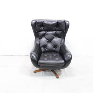 European Black Vinyl Swivel Chair #1