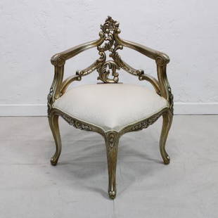 Platina corner bench: New item, corner chair in a champagne colored metallic finish ( Platina Finish)