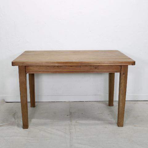 Pine Table with Tapered Legs: British Pine Table with a single drawer and tapered legs