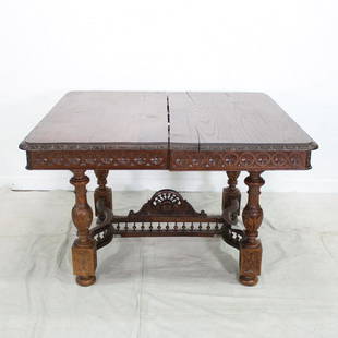 Breton Style French Table: Breton style table in solid chestnut