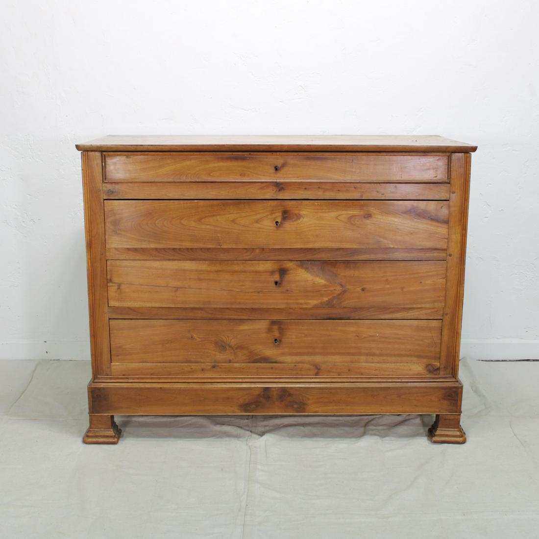 Louis Philippe Commode: Louis Philippe chest of drawers in cherry, sent to us directly from France. No Key, circa 1850