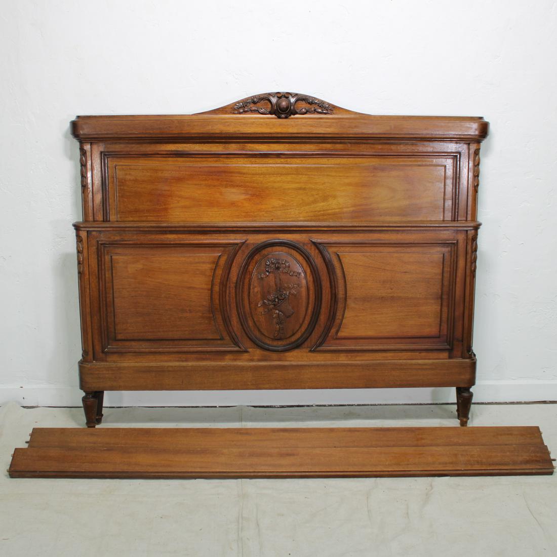 French Louis XVI Style Bed: Louis XVI bed in mahogany