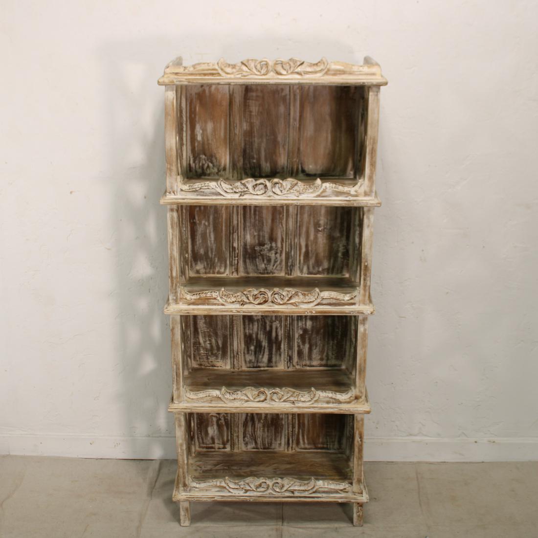 Painted 4 Tier Open Shelf in a White Wash Finish: New Item, Painted 4 Tier Open Shelf in a White Wash Finish, 57 in tall x 25 x 12