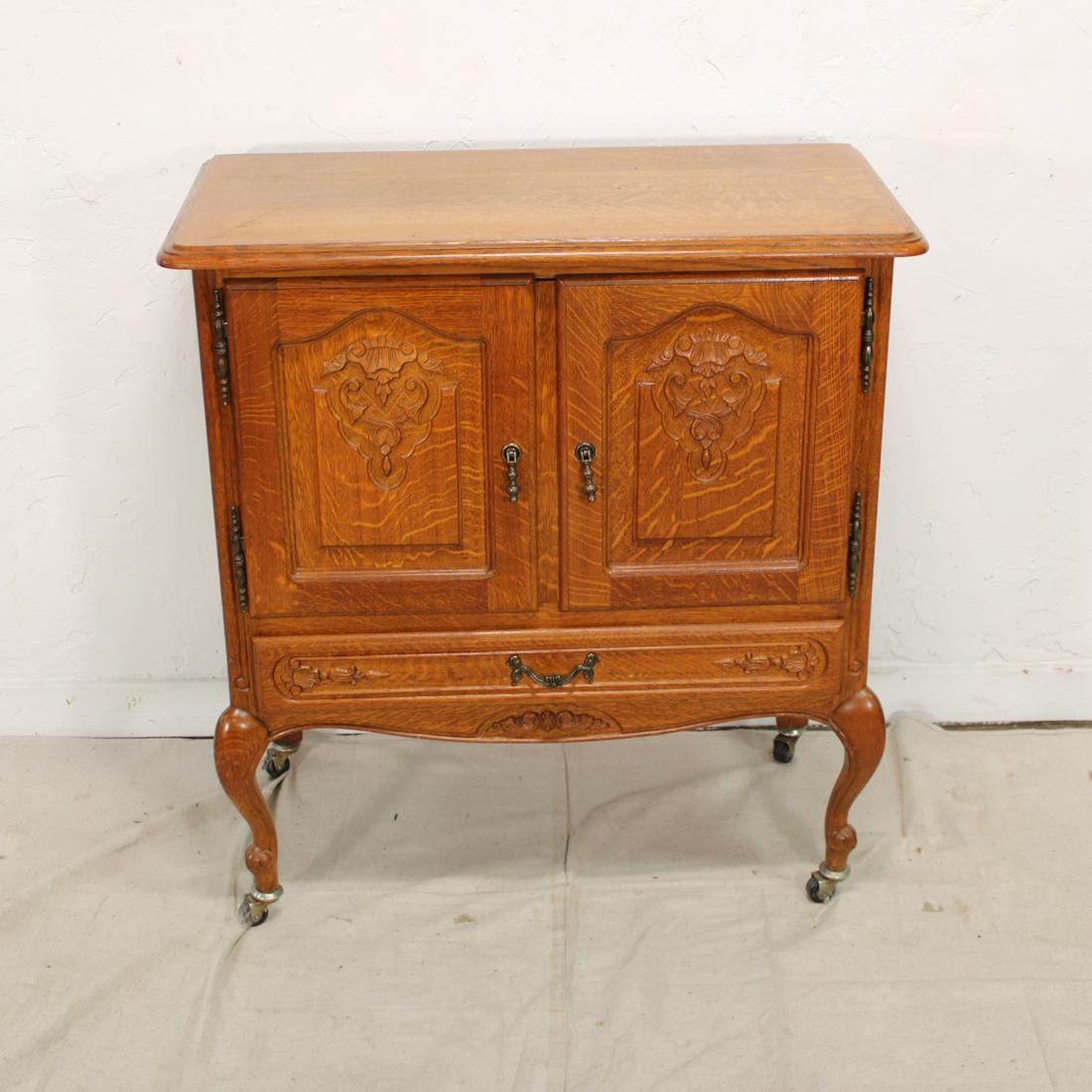 Small Country French Cabinet  with 2 doors over 1 (1 of 3)