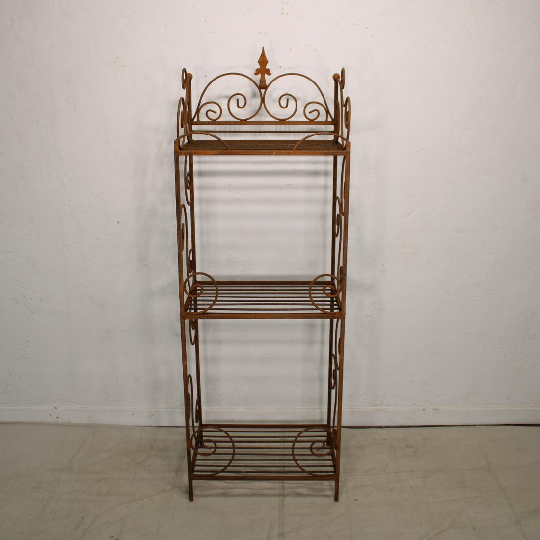 Three Tier Iron Shelf: Three Tier Iron Shelf, 68in tall x 24 wide x 17 deep