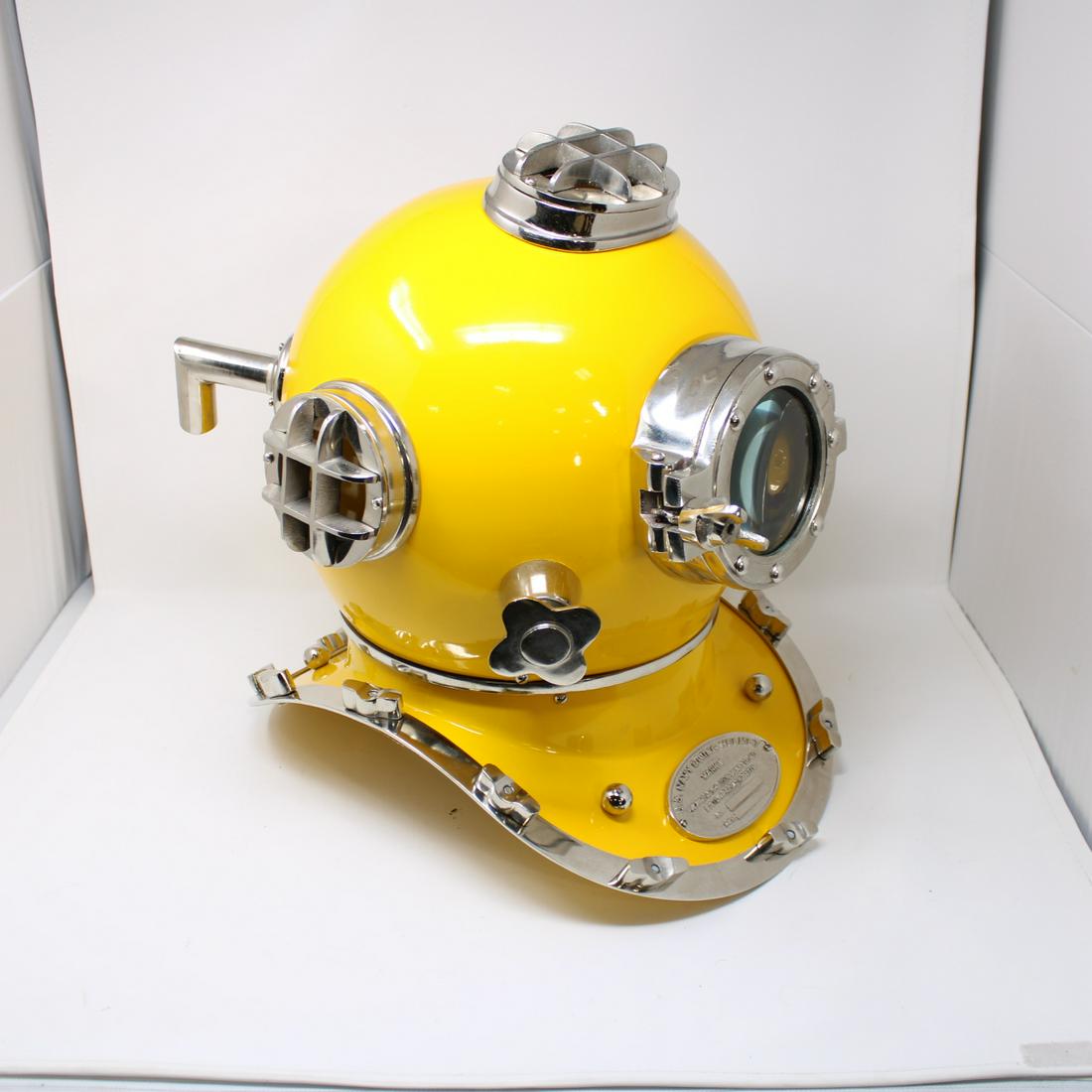 Reproduction Yellow Divers Helmet: New Item, Reproduction Yellow Diving Helmet 17 tall x 14 x 17