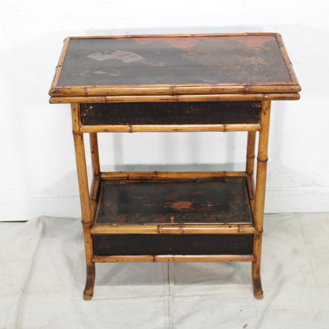 Antique Bamboo Flip top Game Table (1 of 6)