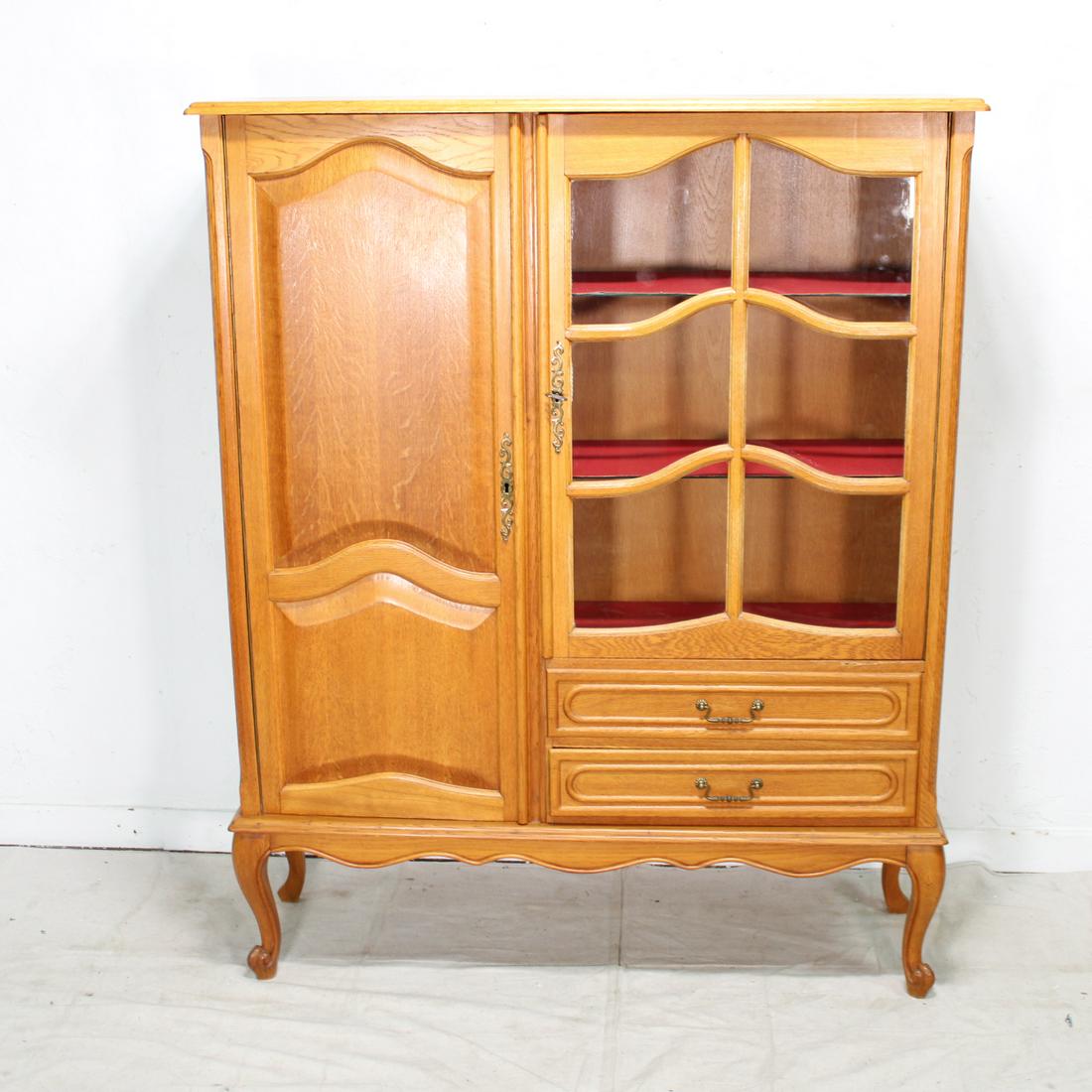 Country French Display Cabinet in Oak (1 of 3)