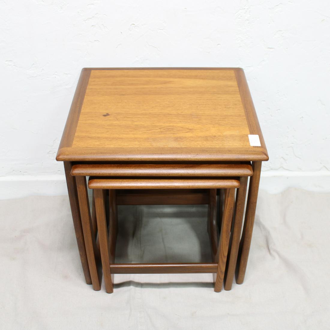 Mid Century Modern Astro Nest By G-plan: This Danish Modern Style nest is British and made by Mid Century Modern Furniture Maker G Plan ( Gplan ) - 21 tall x 20 wide x 20 deep