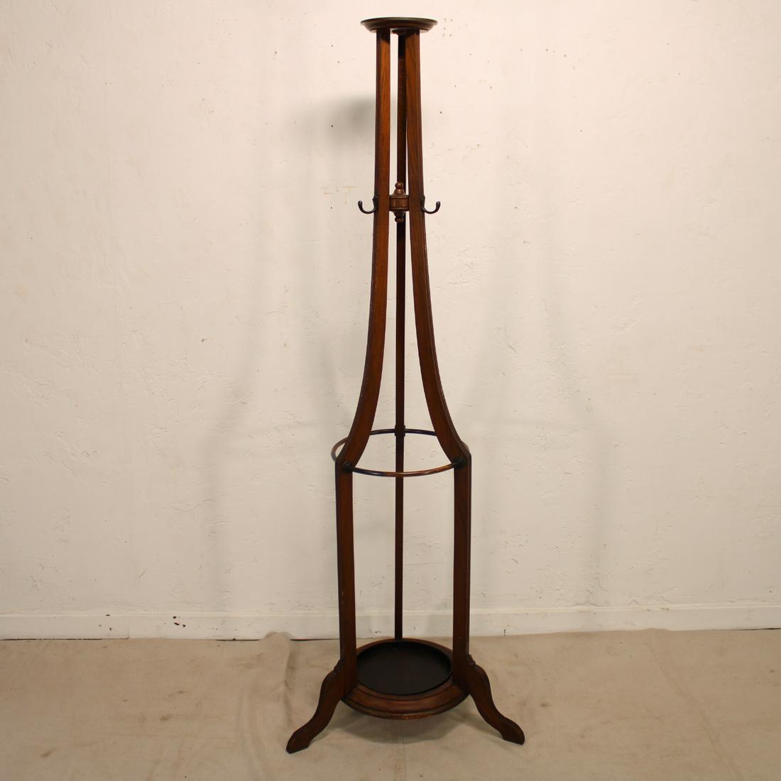 Oak Circular Hat Rack: Oak Circular Hat Rack - 74 tall x 27