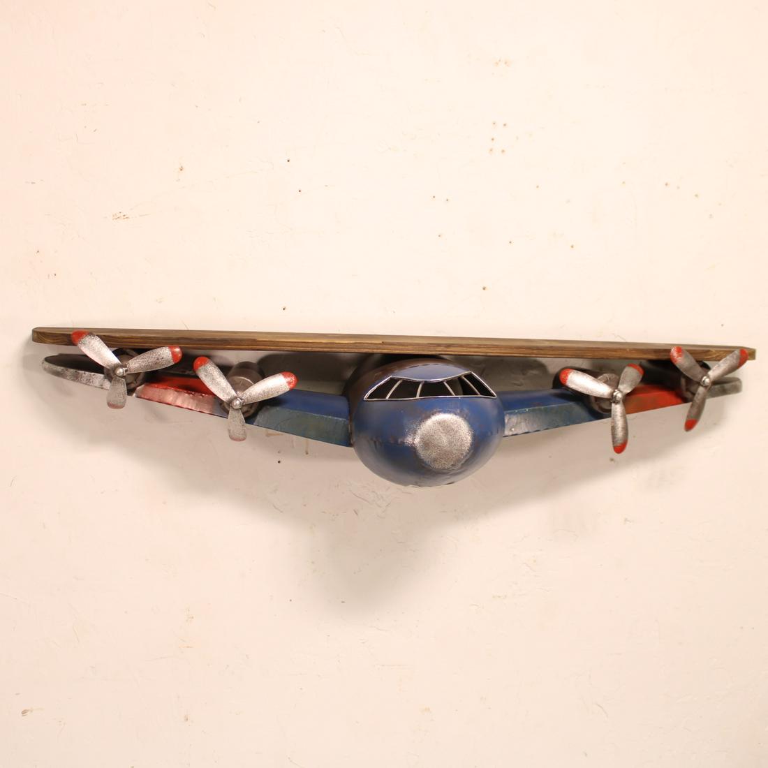 Airplane Shelf - Metal & Wood: New Item, Airplane Shelf - Metal & Wood 8 in tall x 44 x 12