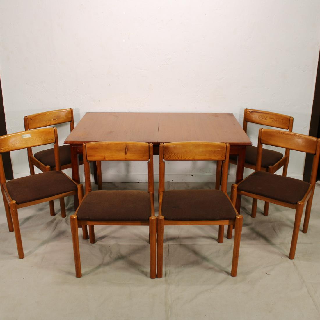 Mid Century Modern Rectangle Dining Table and  6 Chairs (1 of 10)