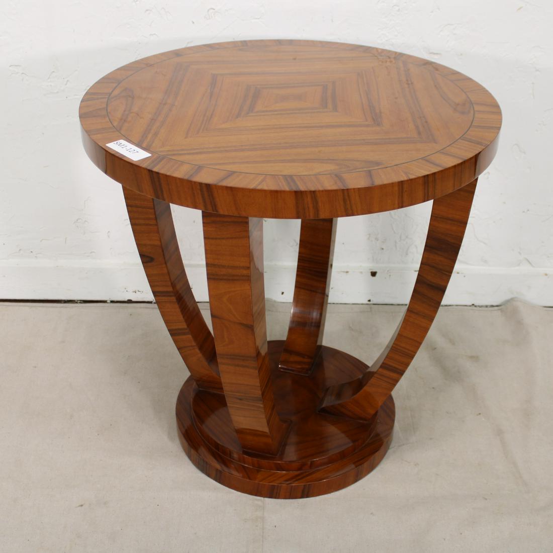 Round Art Deco Style Side  Table - Square Pattern (1 of 3)