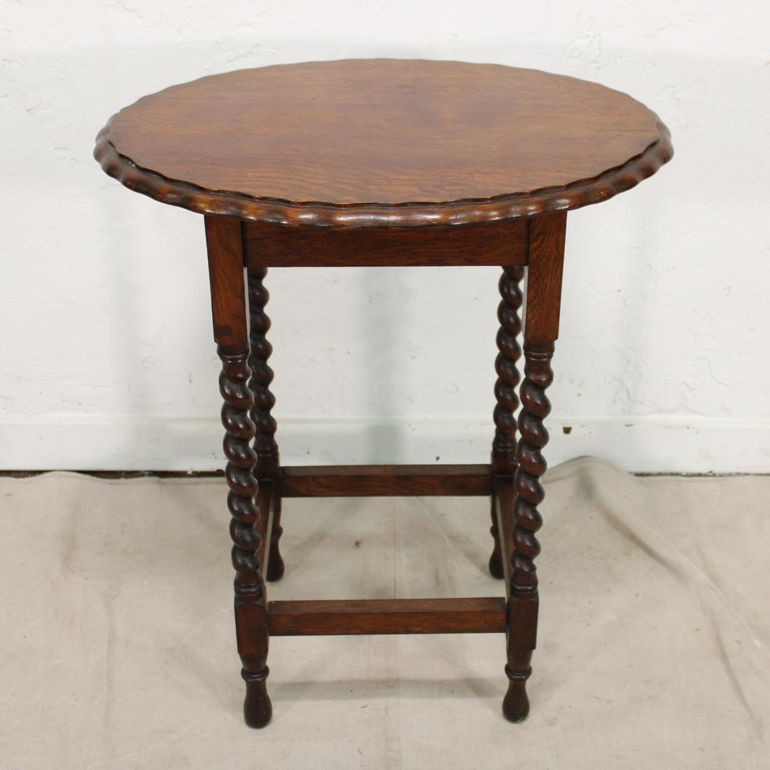 Oval Barley Twist Occasional Table in Oak (1 of 3)