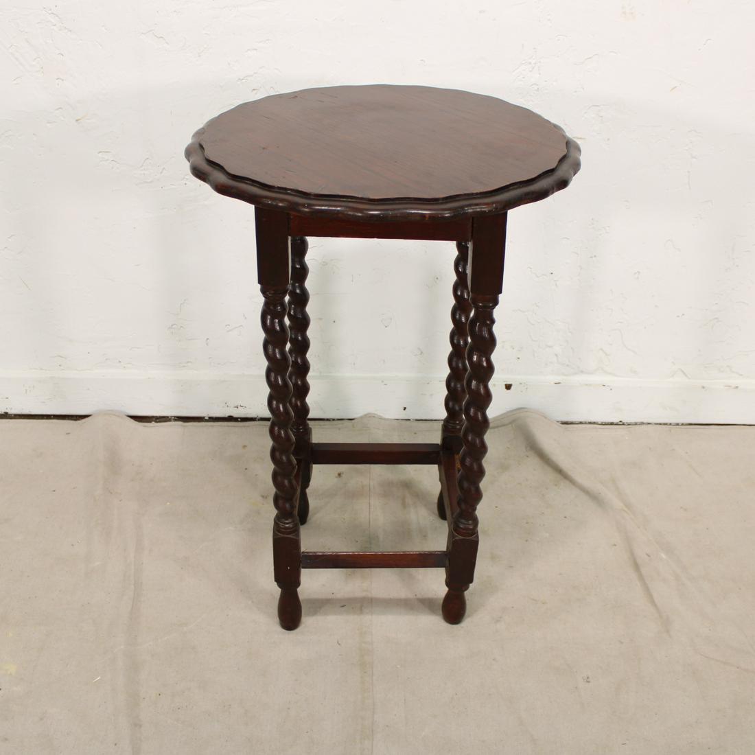 Round Barley Twist Occasional Table in Oak (1 of 4)