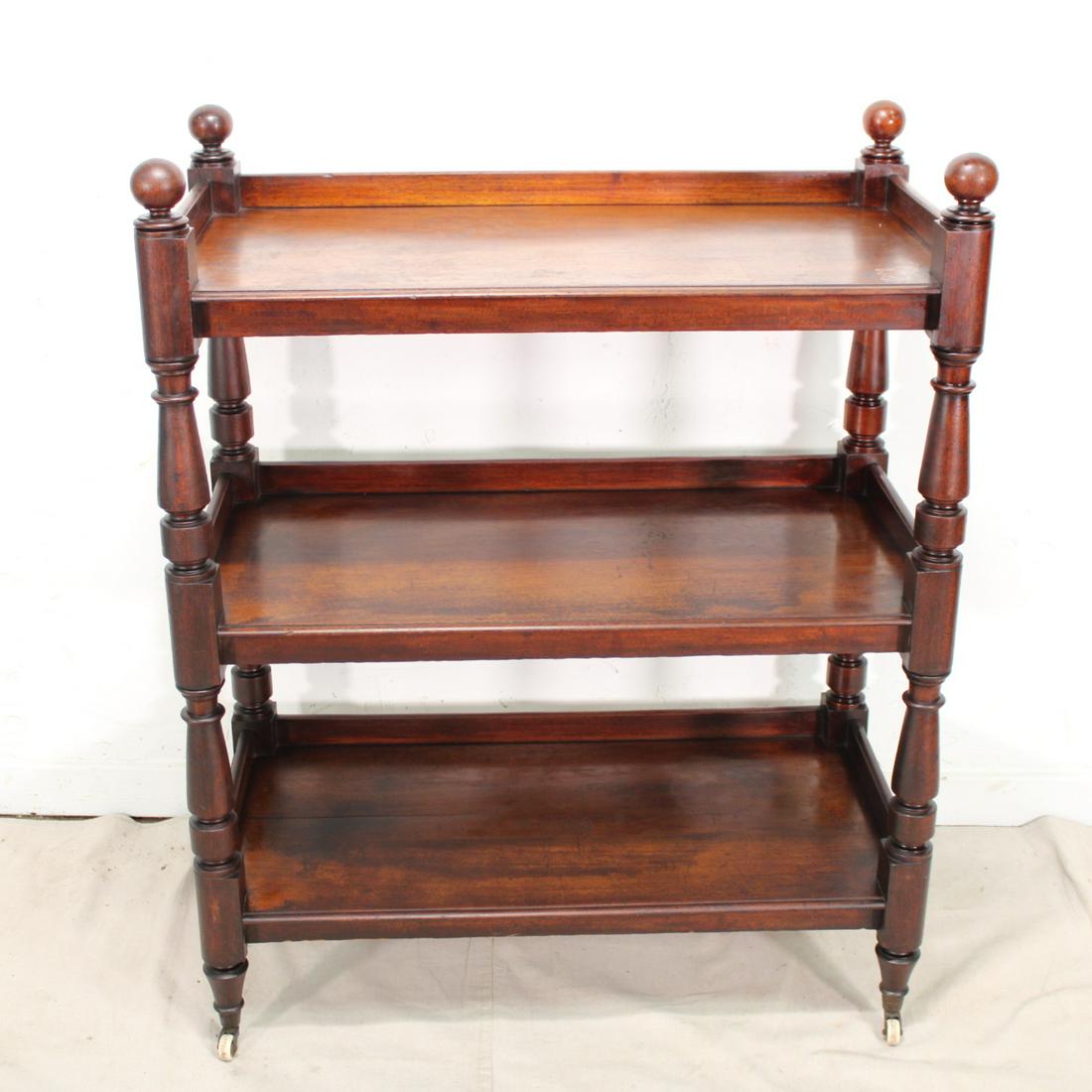 Three Tier Mahogany Dumbwaiter: Three Tier Mahogany Dumbwaiter - 45 tall x 36 x 19
